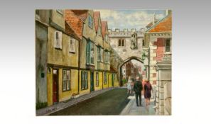 Oil Painting Of Salisbury By W.Floyd Nash. Signed bottom left. 1940`s. 17x14``