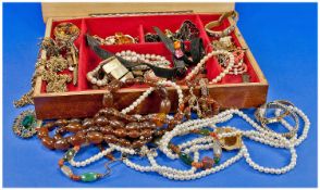 Italian Made Hinged Musical Jewellery Box, Containing An Assortment Of Costume Jewellery