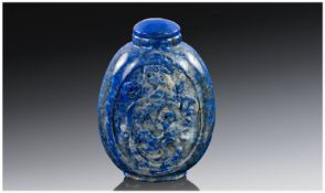 Carved Lapis Lazuli style scent bottle.