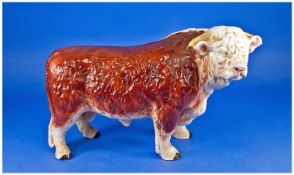 Large Figure of a Hereford Bull, with a ring through its nose, measuring 10 inches high and 16