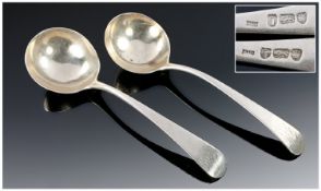 Pair Of George III Silver Sauce Ladles, By William Sumner, Plain Pattern, Both Fully Hallmarked