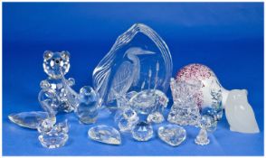 Small Collection of Glassware, including Swarovski figure of a squirrel (A.F), other cut glass
