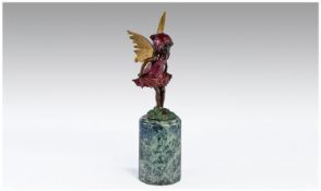 Cold Plated Bronze Style Winged Fairy Girl