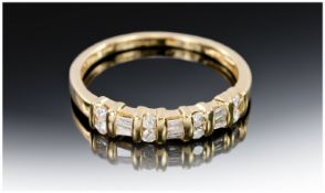 18ct Gold Diamond Eternity Ring, Set With Round Brilliant & Baguette Cut Diamonds, Fully Hallmarked,