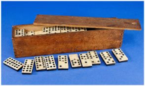 A Vintage Box of Ivory and Ebony Full Set of Dominos