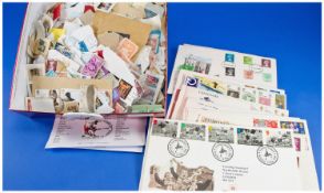 Box of Mixed World/GB Stamps plus 25 GB 1st day/commemorative covers. Noted Harrow and Wembley world