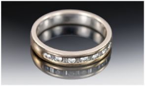 18ct Diamond Ring, Set With Alternating Round Brilliant And Baguette Cut Diamonds, Fully Hallmarked,