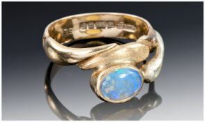 9ct Gold Opal Set Dress Ring, Fully Hallmarked Ring Size O.