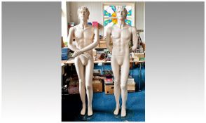 Two Life Size Male Mannequins.