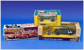 Three Boxed Cars, including `Corgi Toys GHIA 5000 Mangusta with De Tomaso Chassis` `Racing Car