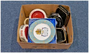 Box of Various Ceramic Advertising Ash Trays, including `Haig Scotch Whisky`, `Guinness`, `Double