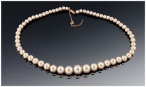 A String of Simulated Pearls with a 9ct Gold Clasp.