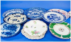 Collection of Various 19th and 20th Century Plates, comprising a pair of late 19th century dessert