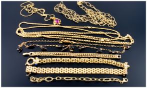 A Good Selection of Ladies Silver Gilt Jewellery all Fully Hallmarked. 925 Silver, Comprising,