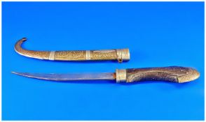 Arab Style Dagger And Scabbard.
