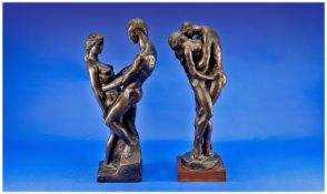 Two ``Austin`` Erotic Figure Groups. Height 18 Inches. 1 A/F