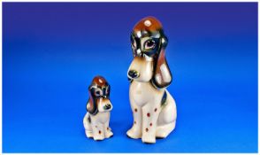 Jema Holland `Soppy Eyed` Porcelain Dog Figures.