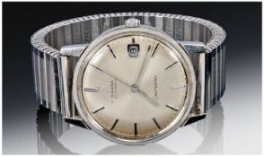 Gents Omega Automatic Wristwatch, Silvered Dial & Batons With Date Aperture. Automatic Seamaster,