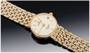 Ladies 9ct Gold `Sovereign` Wristwatch, 9ct Gold Integral Panther Link Bracelet.