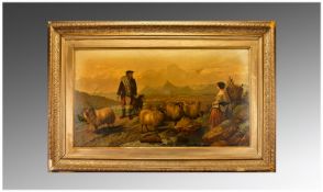 Antique Highland Print? On Canvas 30 inches x 18 inches