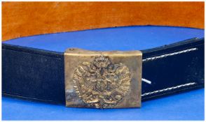 WW1 Austrian Army Belt Buckle, With Leather Belt.