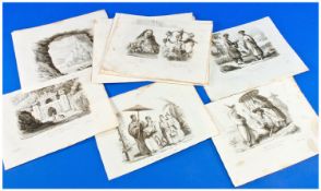 Collection OF 28 Woodcut Engravings By Louis Auguste De Sainson. All oriental subjects, Chinese &
