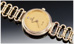 Omega De Ville Gold Plated Wristwatch, with original bracelet. Circa 1970`s.