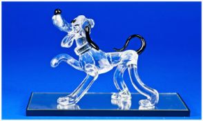 Swarovski Crystal Figure `Pluto`, series one, leg up. No. 692344, designer Mario Dilitz. 3.5