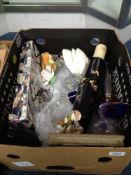 Box Of Miscellaneous Ceramics & Glassware, including vases etc.