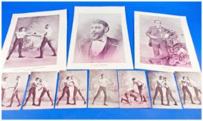Collection Of 11 Photographs, boxing related.C.1890