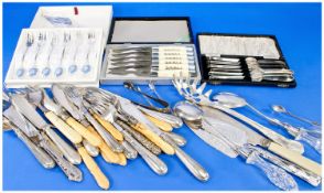 Collection Of Assorted 20th Century Flatware, comprising 2 bags of various loose flatware and