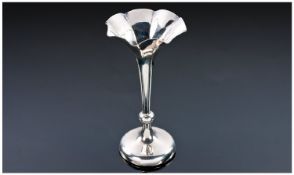 Small Silver Trumpet Shaped Bud Vase, hallmarked for London, rubbed, probably early 20th century,