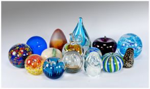 Small Collection of Approximately 14 Assorted Decorative Glass Paperweights, in various designs,