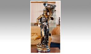 Modern Decorative Classical Figural Floor Standing Centre Piece `The Horn Of Plenty`  32 inches in