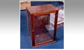 Small 20th Century Glass Display Cabinet, fitted with single door, 29 inches high, 21 wide and 14