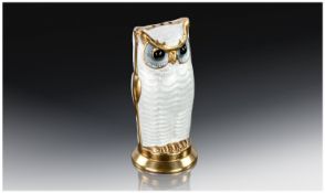 David Andersen Norway Fine Sterling Silver Handpainted and Enamel Salt Pot in the form of an owl.