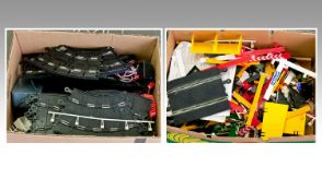 Two boxes of Scalextric including lots of accessories.