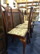 Set of Four Early 20th Century Mahogany Side Chairs, in the Chippendale style, with shaped and