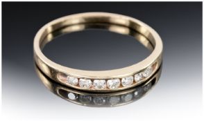 14ct Gold Diamond Eternity Ring, Channel Set Round Brilliant Cut Diamonds, Stamped 14k, Ring Size