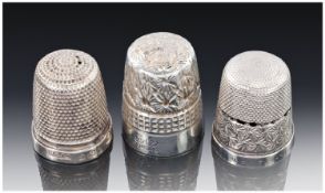 Three Silver Thimbles.