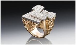 A Large and Impressive 14 Carat Gold and Diamond Cluster Ring formerly owned  by Danny La Rue, the