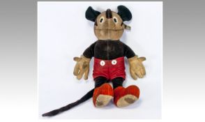 Mickey Mouse Soft Toy, Character Novelty Co., South Norwalk, Conn., USA, black velveteen body, white