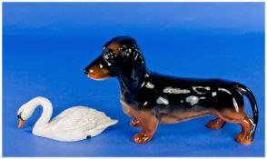 Beswick Dog Figure. Dachshund Standing Model No 361. Height 5.8 inches. Damage to leg and tail. Plus