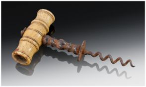 Victorian Bone/Ivory handle Corkscrew. 5.75 inches in length.