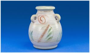 Denby 3 Handled Art Studio Vase. Stands 7.75 inches high.