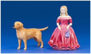 Beswick Golden Labrador Figure and Paragon Figure `Miss Margaret`, the labrador in standing pose,