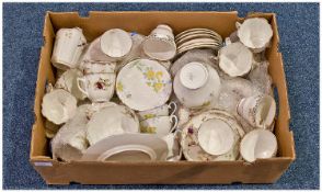 Box Containing Various Part Tea Sets, one early 20th century, mainly Wellington China.