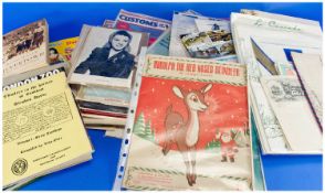 Box of Emphera, including programmes 1920`s onwards. cinema programmes, magazines, various
