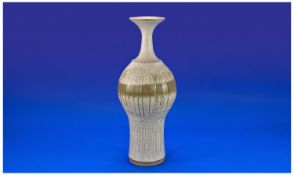 Studio Pottery Modified Baluster Stoneware Vase in the style of Hans Coper and Lucie Rie, the tall
