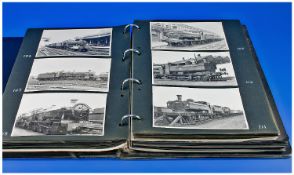 Album Containing Approx 340 Old and Vintage Postcards and Photographs of Steam Locomotives -